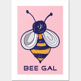 Cute, Fun Bee Gal with Kawaii Bee Posters and Art